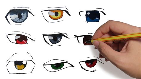 ojos anime faciles|ojos anime masculinos.